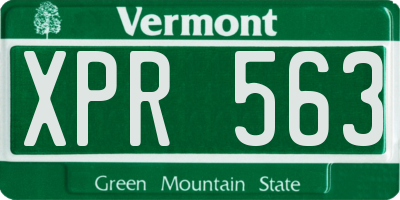 VT license plate XPR563