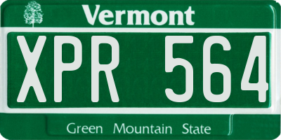 VT license plate XPR564