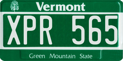 VT license plate XPR565