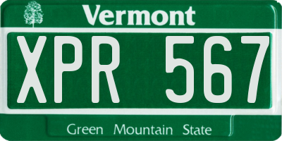 VT license plate XPR567