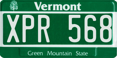 VT license plate XPR568
