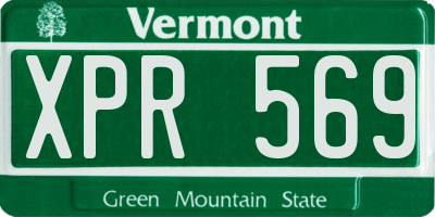 VT license plate XPR569