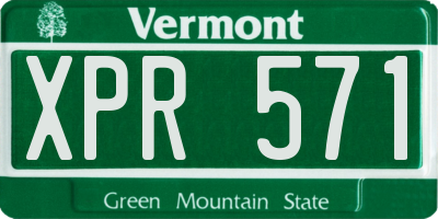 VT license plate XPR571