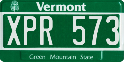 VT license plate XPR573