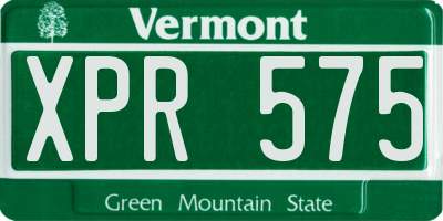 VT license plate XPR575