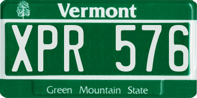 VT license plate XPR576