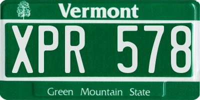 VT license plate XPR578