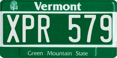 VT license plate XPR579