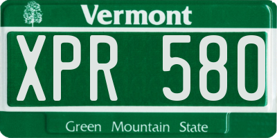 VT license plate XPR580