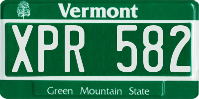 VT license plate XPR582