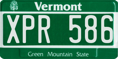 VT license plate XPR586
