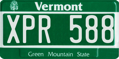 VT license plate XPR588