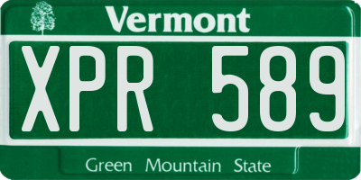 VT license plate XPR589