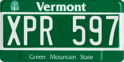 VT license plate XPR597
