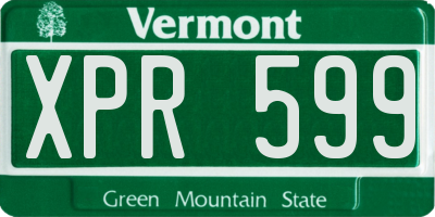 VT license plate XPR599