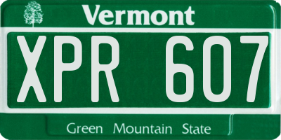 VT license plate XPR607