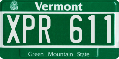 VT license plate XPR611