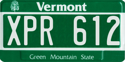 VT license plate XPR612