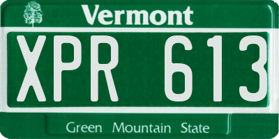VT license plate XPR613