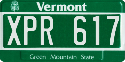 VT license plate XPR617