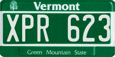 VT license plate XPR623