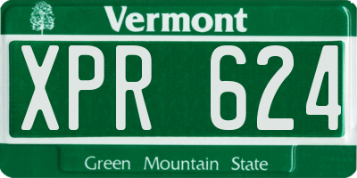 VT license plate XPR624