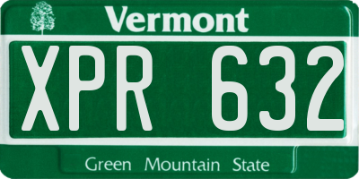 VT license plate XPR632