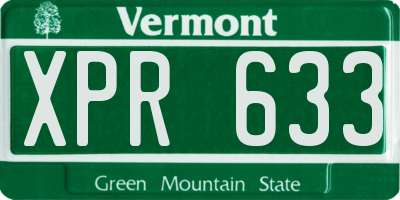 VT license plate XPR633