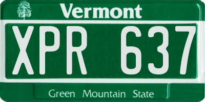 VT license plate XPR637