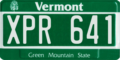 VT license plate XPR641