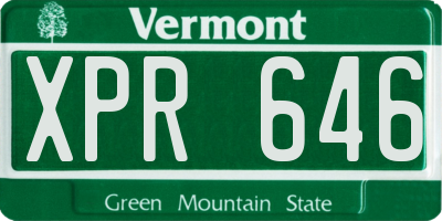 VT license plate XPR646