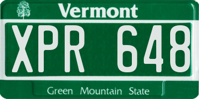 VT license plate XPR648