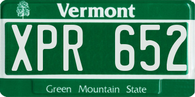VT license plate XPR652