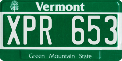 VT license plate XPR653
