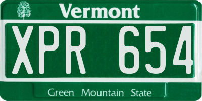 VT license plate XPR654