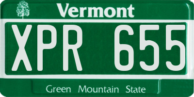 VT license plate XPR655