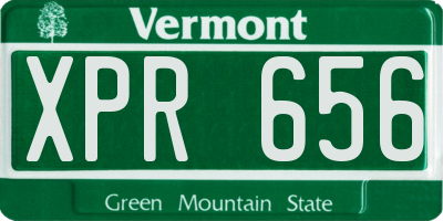 VT license plate XPR656