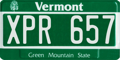 VT license plate XPR657