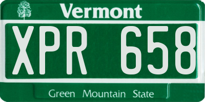 VT license plate XPR658