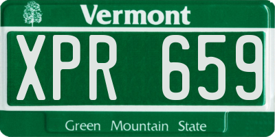 VT license plate XPR659