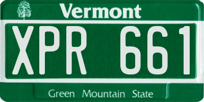 VT license plate XPR661
