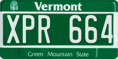 VT license plate XPR664