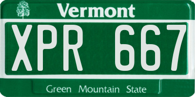 VT license plate XPR667