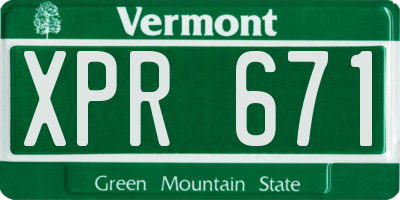 VT license plate XPR671