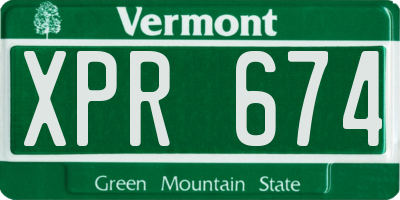 VT license plate XPR674