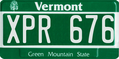 VT license plate XPR676