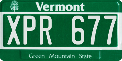 VT license plate XPR677