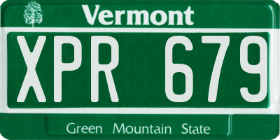 VT license plate XPR679