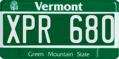 VT license plate XPR680