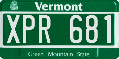 VT license plate XPR681